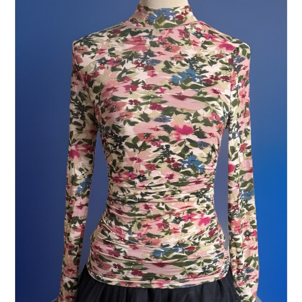 FARM Rio Ikat Tiny Flower | Mock Neck | Anthropologie | Boho | Jersey Stretch